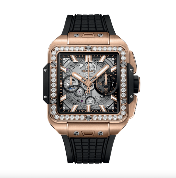 HUBLOT SQUARE BANG UNICO KING GOLD DIAMONDS
