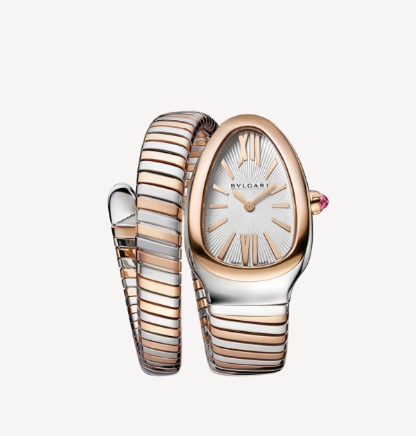 BVLGARI SERPENTI TUBOGAS WHITE DIAL STEEL AND ROSE GOLD