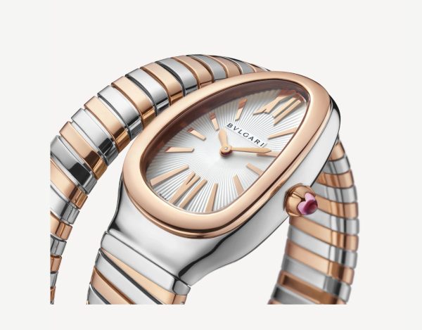 BVLGARI SERPENTI TUBOGAS WHITE DIAL STEEL AND ROSE GOLD