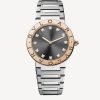 BVLGARI BVLGARI STEEL AND ROSE GOLD BLACK DIAL