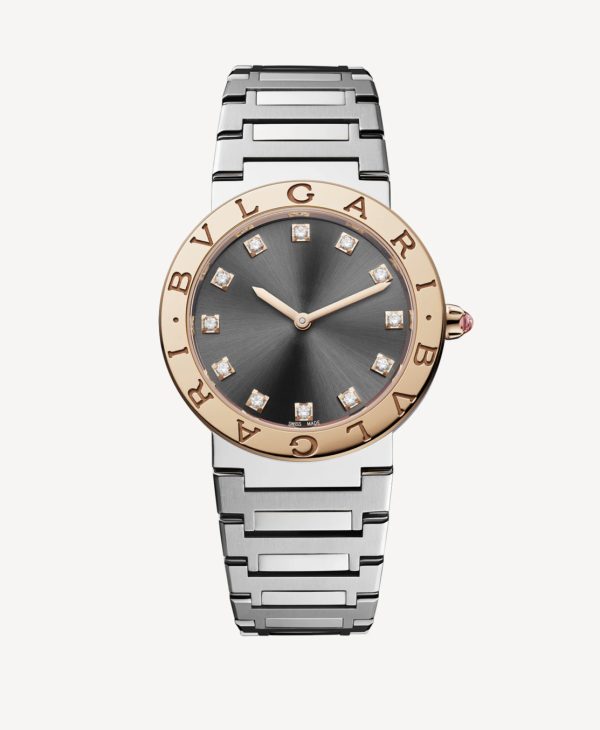 BVLGARI BVLGARI STEEL AND ROSE GOLD BLACK DIAL