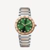 BVLGARI BVLGARI GREEN DIAL STEEL AND ROSE GOLD