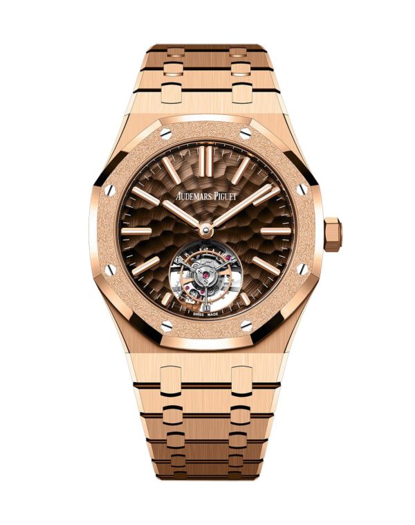 Royal Oak Selfwinding Flying Tourbillon Baguette Diamond Brown Dial