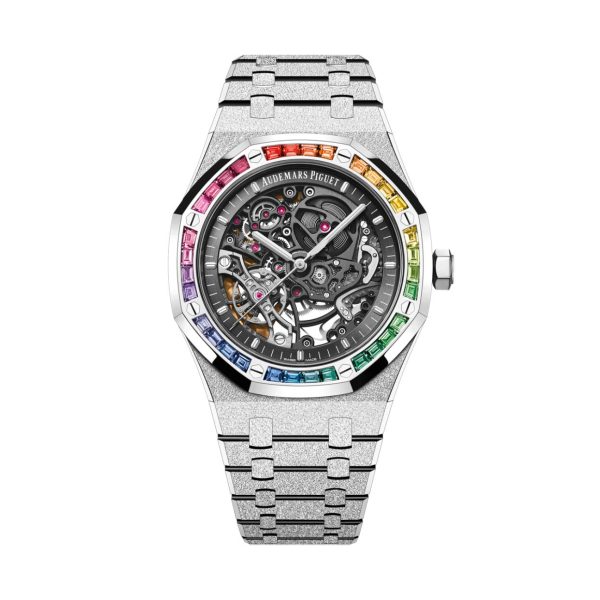 Royal Oak Frosted White Gold Double Balance Wheel Openworked