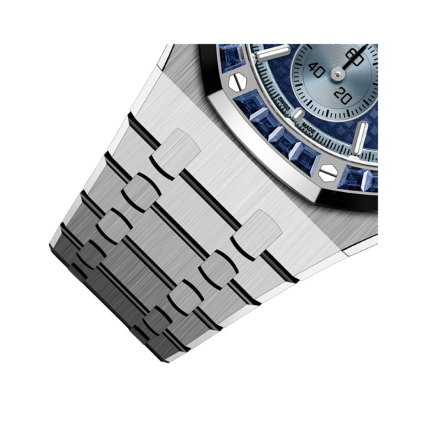 Royal Oak Selfwinding Chronograph Special Edition Blue “Grande Tapisserie” Dial Baguette-cut Sapphires Bezel