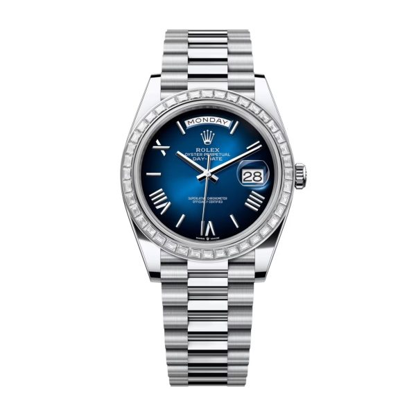 Rolex Day-Date Platinum 228396TBR-0042 Blue Ombre Brand new 2024