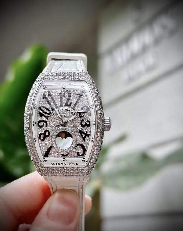 Franck Muller Vanguard V32 Steel Full Diamond Moonphase