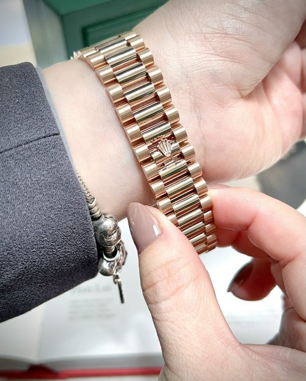 Rolex Everose Gold Day-Date 36 128235-0064 Mặt Số Turquoise