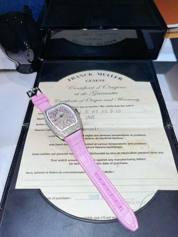 Franck Muller Vanguard V32 Full Diamond Steel Pink