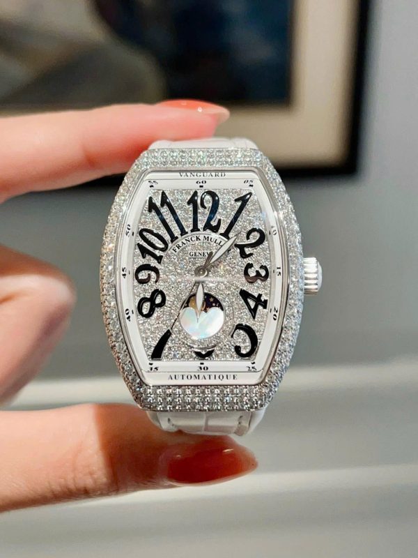 Franck Muller Vanguard V32 Steel Full Diamond Moonphase