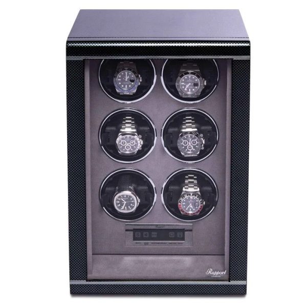 Hộp quay đồng hồ 6 ổ Formula Six Watch Winder Carbon Fibre W566