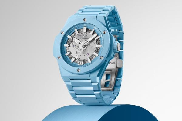 Hubot Big Bang Integrated Time Only Sky Blue Ceramic New model 2024
