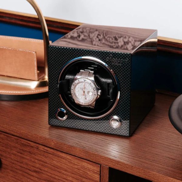 Hộp quay đồng hồ 1 ổ Evo Single Watch Winder Carbon Fibre EVO50