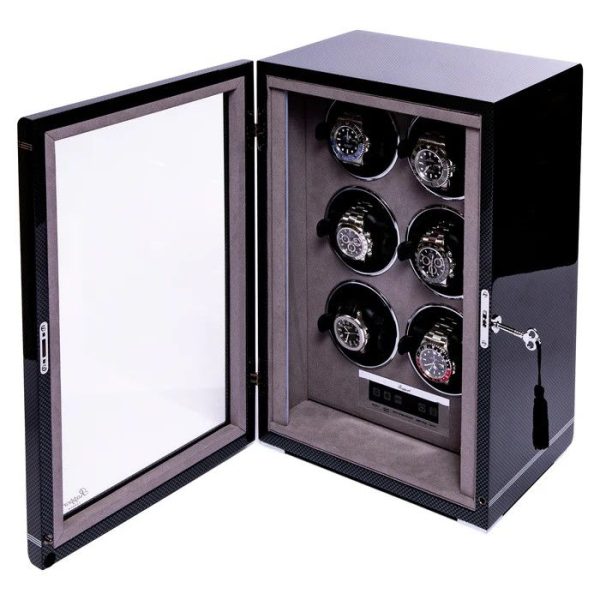 Hộp quay đồng hồ 6 ổ Formula Six Watch Winder Carbon Fibre W566