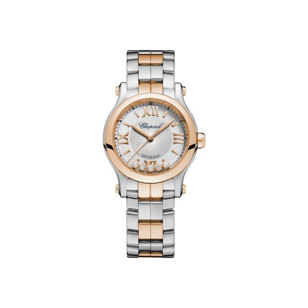Chopard Happy Sport Rose Gold Lucent Steel Diamonds Brand New