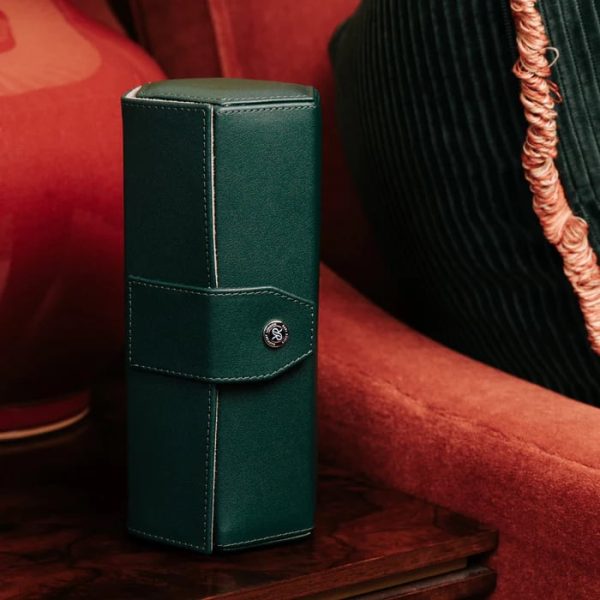 Box du lịch 3 đồng hồ Vantage Three Watch Roll Green