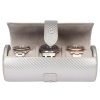 Box du lịch 3 đồng hồ Carbon Three Watch Roll Silver