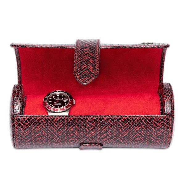 Box du lịch 3 đồng hồ Marlow Three Watch Roll Red