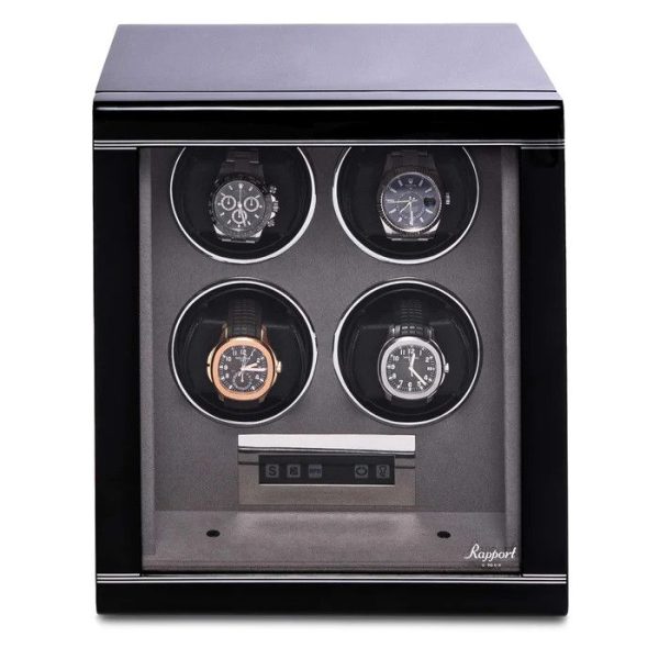 Hộp quay đồng hồ 4 ổ Formula Quad Watch Winder Black W554