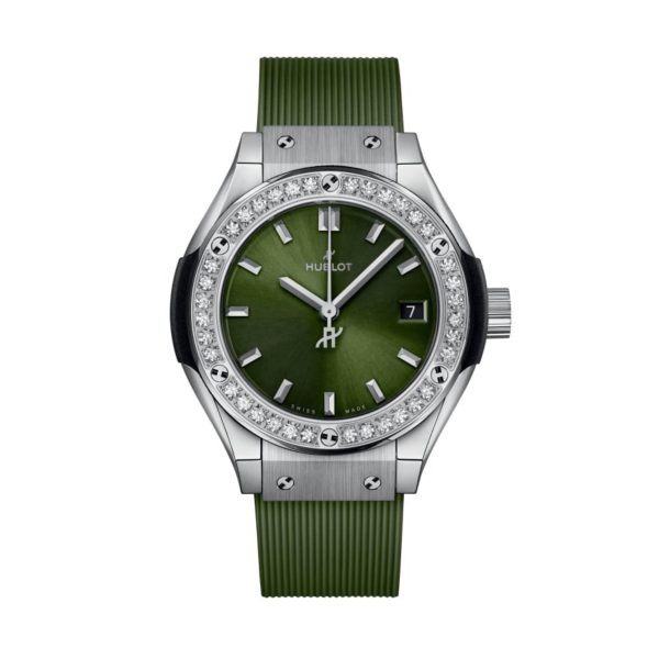 Hublot Classic Fusion Titanium Green Diamonds 29mm new model 2024
