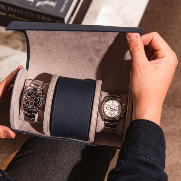 Box du lịch 3 đồng hồ Hyde Park Three Watch Roll Navy
