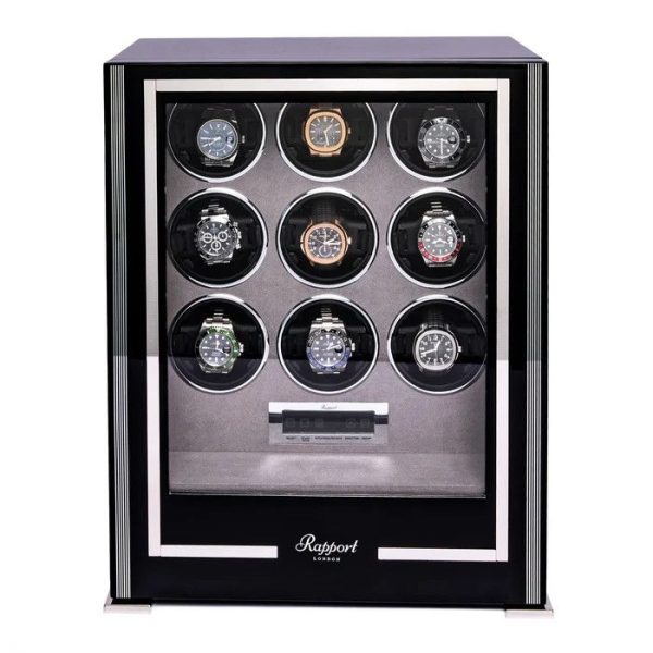 Hộp quay đồng hồ 9 ổ Paramount Nine Watch Winder Ebony W209