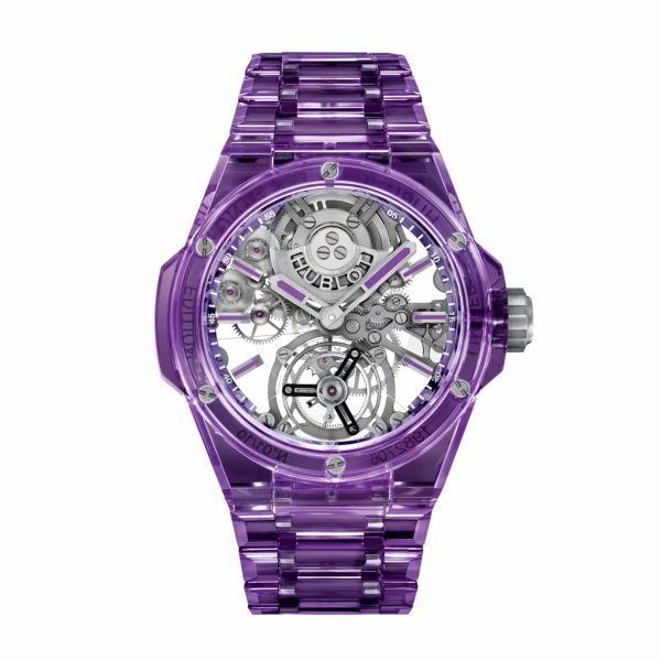 Hubot Big Bang Integrated Tourbillon Full Purple Sapphire 43mm New model 2024