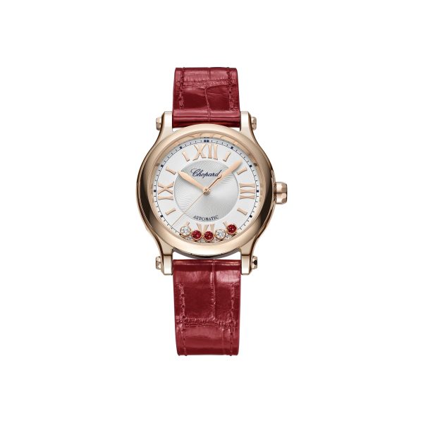 Chopard Happy Sport Ethical Rose Gold Diamonds Rubies New model 2024