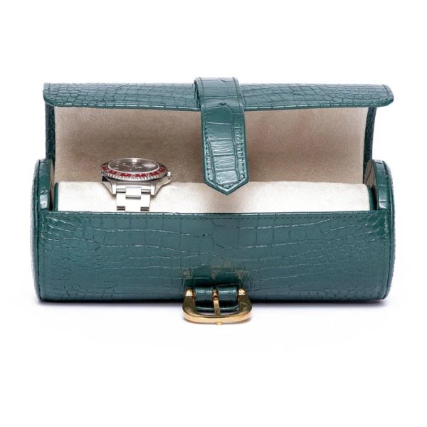 Box du lịch 3 đồng hồ Brompton Three Watch Roll Green