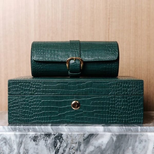 Box du lịch 3 đồng hồ Brompton Three Watch Roll Green