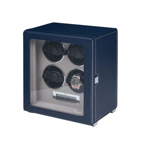 Hộp quay đồng hồ 4 ổ Quantum Quad Watch Winder Navy W634
