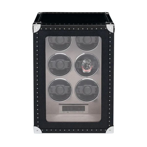 Hộp quay đồng hồ 6 ổ Romer Six Watch Winder Black W656