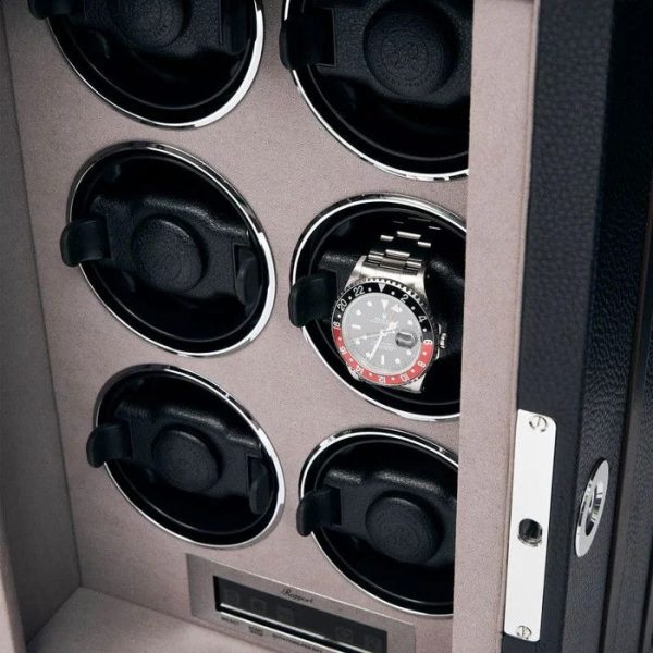 Hộp quay đồng hồ 6 ổ Romer Six Watch Winder Black W656