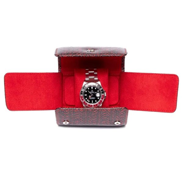 Box du lịch 1 đồng hồ Marlow Single Watch Roll Red