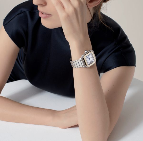 CARTIER SANTOS DE CARTIER WHITE DIAL YELLOW GOLD