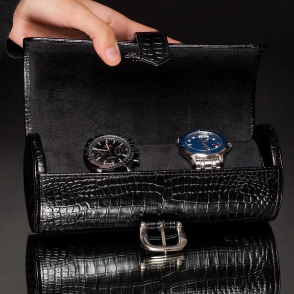 Box du lịch 3 đồng hồ Brompton Three Watch Roll Black