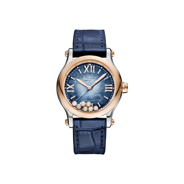 Chopard Happy Sport Rose Gold Lucent Steel Diamonds Brand New