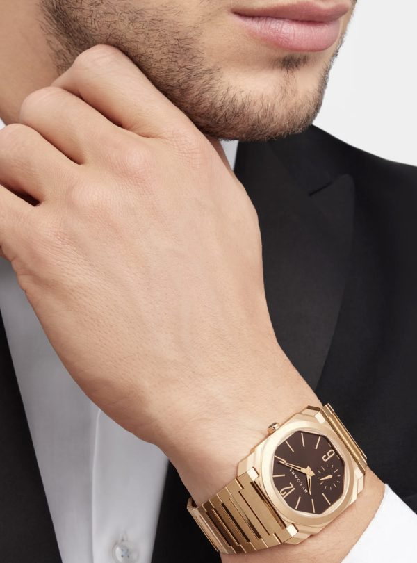 BVLGARI OCTO FINISSIMO ROSE GOLD BROWN DIAL