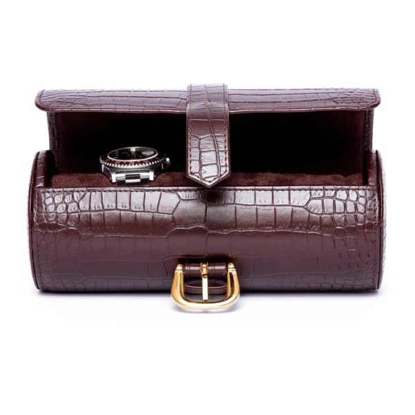 Box du lịch 3 đồng hồ Brompton Three Watch Roll Brown