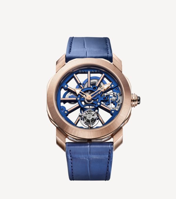 BVLGARI OCTO ROMA TOURBILLON ROSE GOLD BLUE DIAL