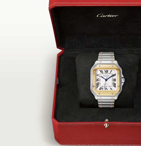 CARTIER SANTOS DE CARTIER WHITE DIAL YELLOW GOLD