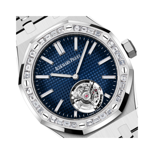 Royal Oak Selfwinding Flying Tourbillon Extra-thin Smoked Blue Petite Tapisserie Dial