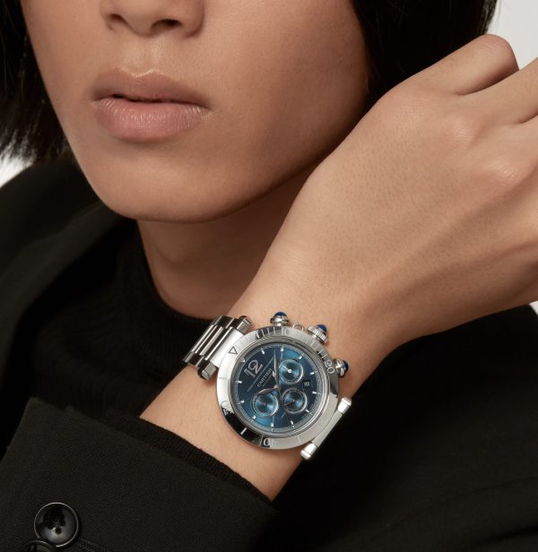 CARTIER PASHA DE CARTIER STEEL BLUE DIAL