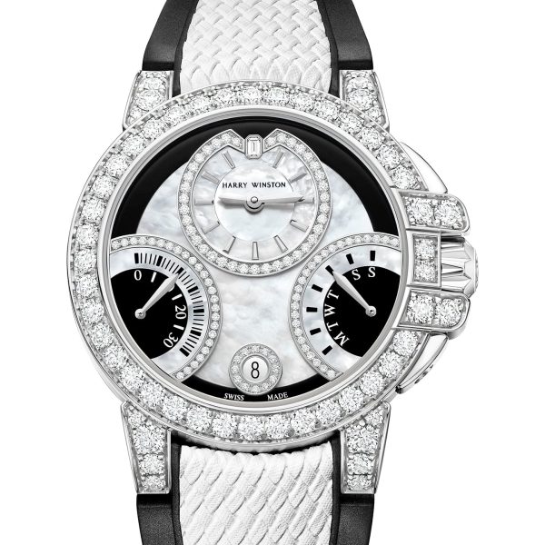 Harry Winston Ocean Biretrograde Black And White Automatic Brand New