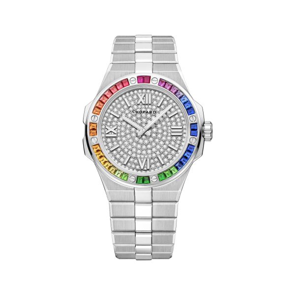 Chopard Alpine Eagle 41 White Gold Colored Sapphires Brand new