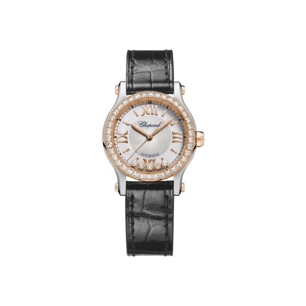 Chopard Happy Sport Rose Gold Lucent Steel Diamonds Brand New