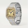 CARTIER SANTOS YELLOW GOLD DIAMOND BEZEL