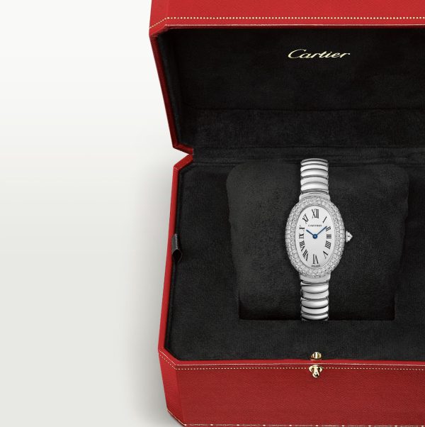 CARTIER BAIGNOIRE WHITE GOLD DIAMOND BEZEL