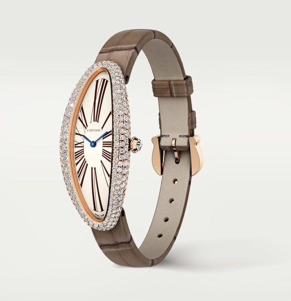 CARTIER BAIGNOIRE ALLONGÉE ROSE GOLD DIAMOND MEDIUM MODEL