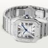 CARTIER SANTOS STEEL DIAMOND BEZEL MEDIUM MODEL